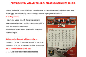 Składka członkowska dla OSP w Goli